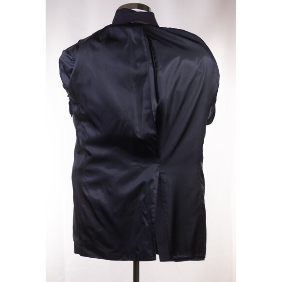 Nordstrom Plus One Men Print Striped Blue blazer Coat Jacket 2 button Sz 41 - Picture 9 of 11